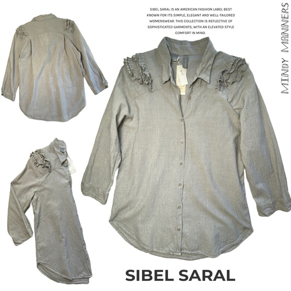 SIBEL SARAL Shirt Cotton Ruffle - Picture 1 of 12